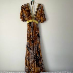 Leopard Print Maxi Dress with Chain Straps.